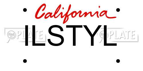 ILSTYL California License Plate