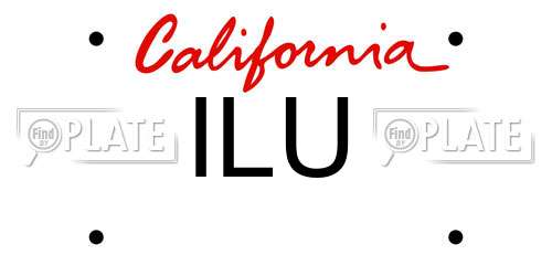 ILU California License Plate
