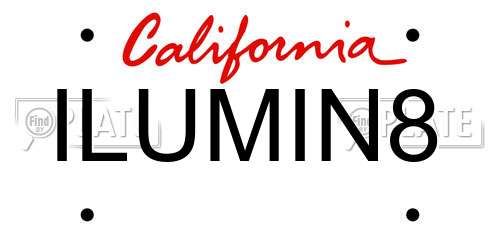 ILUMIN8 California License Plate