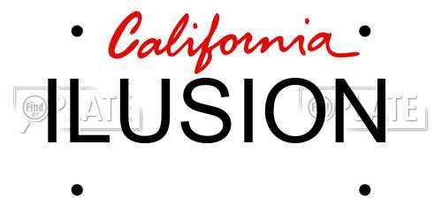 ILUSION California License Plate