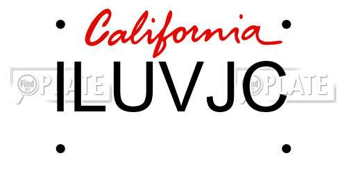 ILUVJC California License Plate