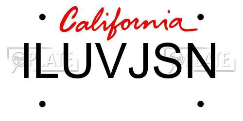ILUVJSN California License Plate