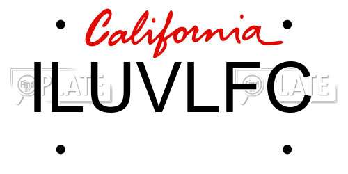 ILUVLFC California License Plate