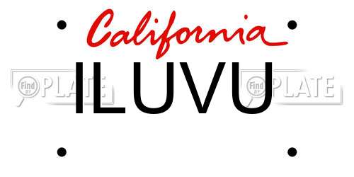 ILUVU California License Plate