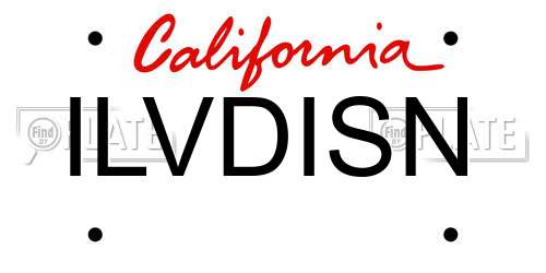 ILVDISN California License Plate