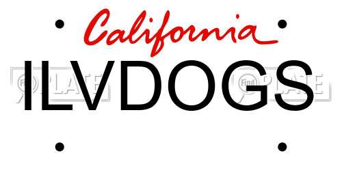 ILVDOGS California License Plate