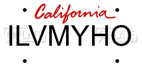 ILVMYHO California License Plate