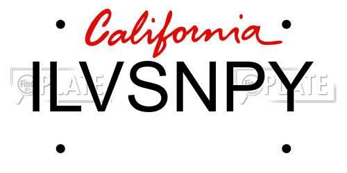 ILVSNPY California License Plate