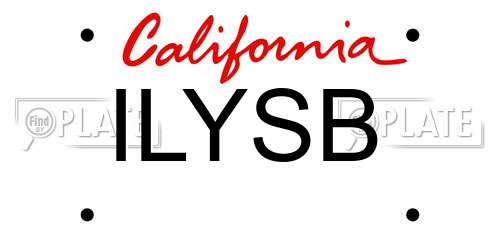 ILYSB California License Plate