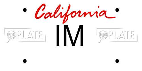 IM California License Plate