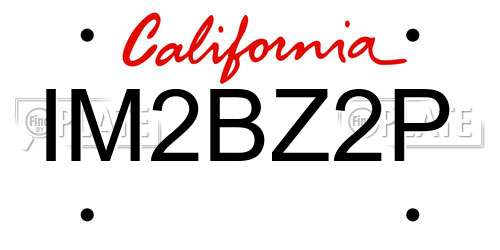 IM2BZ2P California License Plate