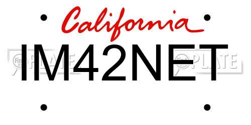IM42NET California License Plate