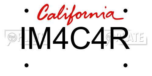 IM4C4R California License Plate