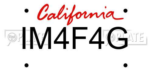 IM4F4G California License Plate