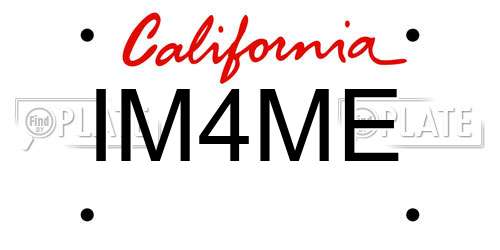 IM4ME California License Plate