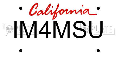 IM4MSU California License Plate