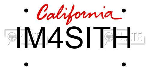 IM4SITH California License Plate