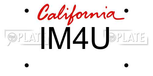 IM4U California License Plate