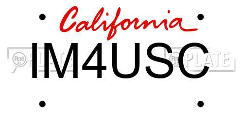 IM4USC California License Plate
