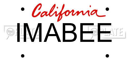 IMABEE California License Plate