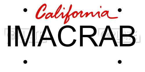 IMACRAB California License Plate