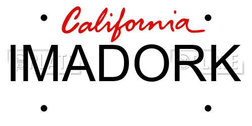 IMADORK California License Plate