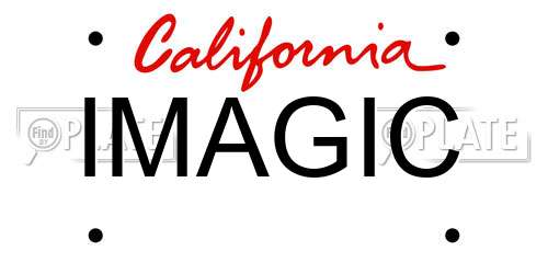 IMAGIC California License Plate
