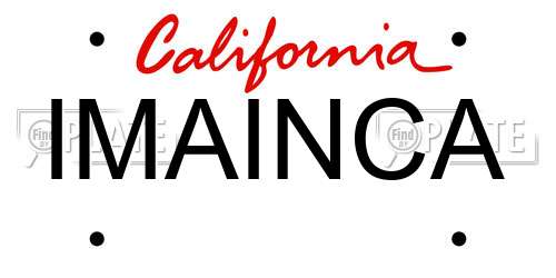 IMAINCA California License Plate