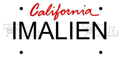 IMALIEN California License Plate