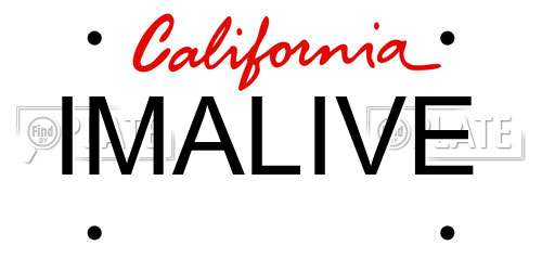 IMALIVE California License Plate