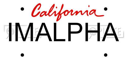 IMALPHA California License Plate