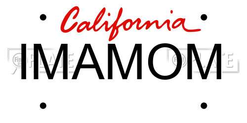 IMAMOM California License Plate