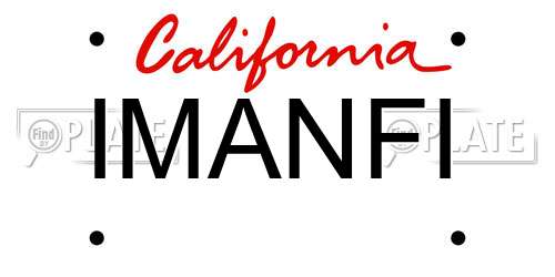 IMANFI California License Plate