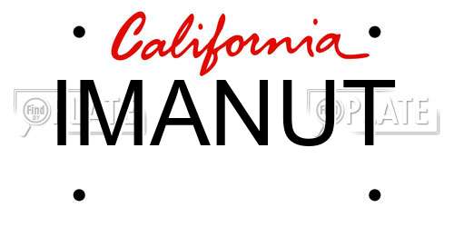 IMANUT California License Plate
