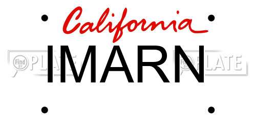IMARN California License Plate