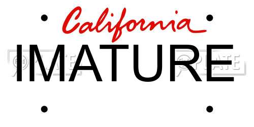 IMATURE California License Plate