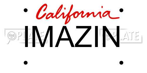 IMAZIN California License Plate