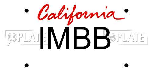 IMBB California License Plate