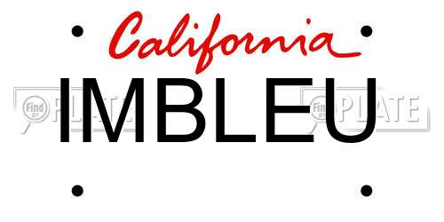 IMBLEU California License Plate