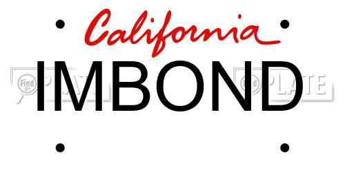 IMBOND California License Plate