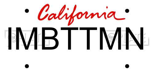 IMBTTMN California License Plate