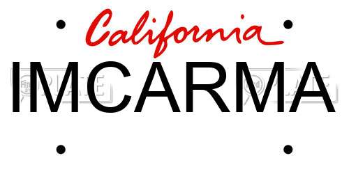 IMCARMA California License Plate