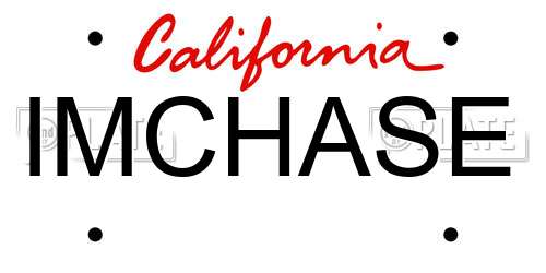 IMCHASE California License Plate