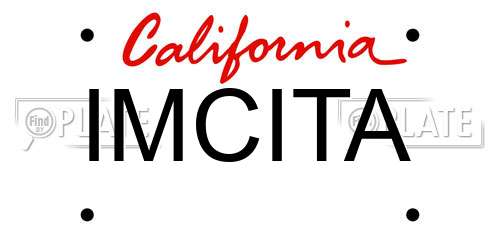 IMCITA California License Plate