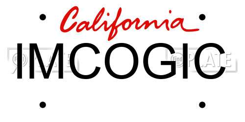 IMCOGIC California License Plate