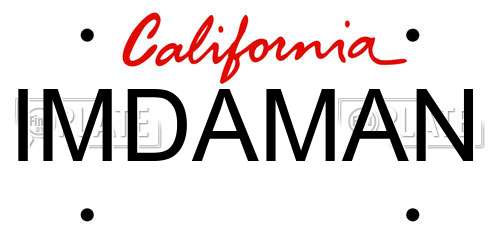 IMDAMAN California License Plate