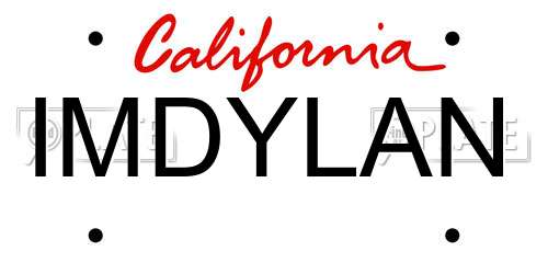 IMDYLAN California License Plate