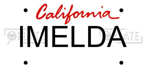 IMELDA California License Plate