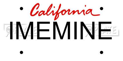 IMEMINE California License Plate