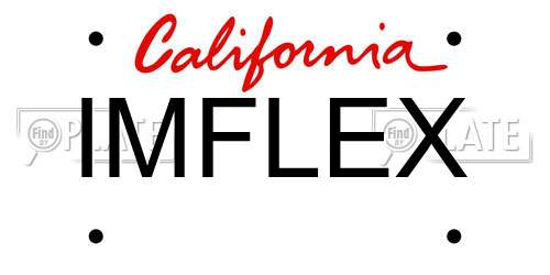 IMFLEX California License Plate